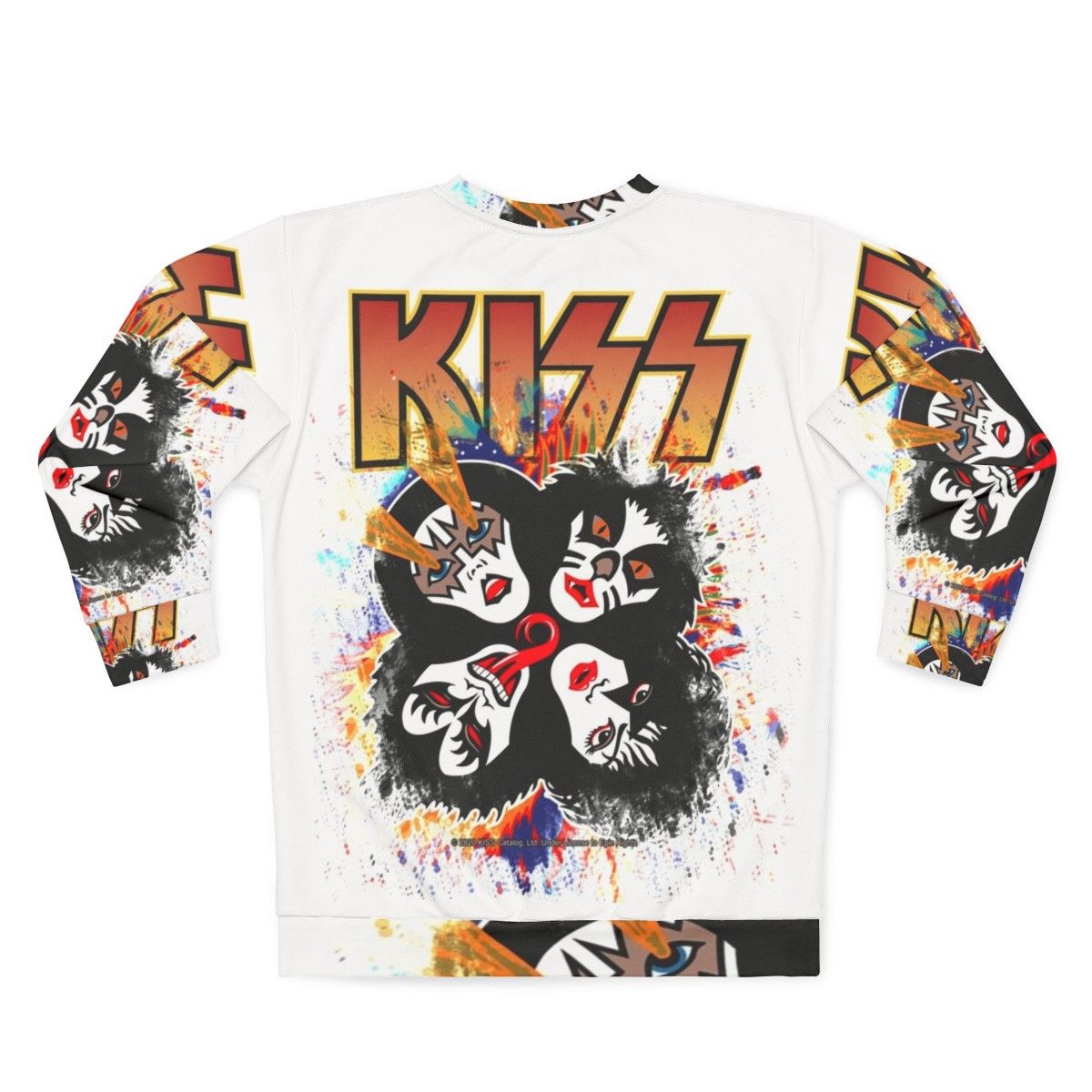 Kiss Band Rock and Roll Sweatshirt with Splash Logo - Back