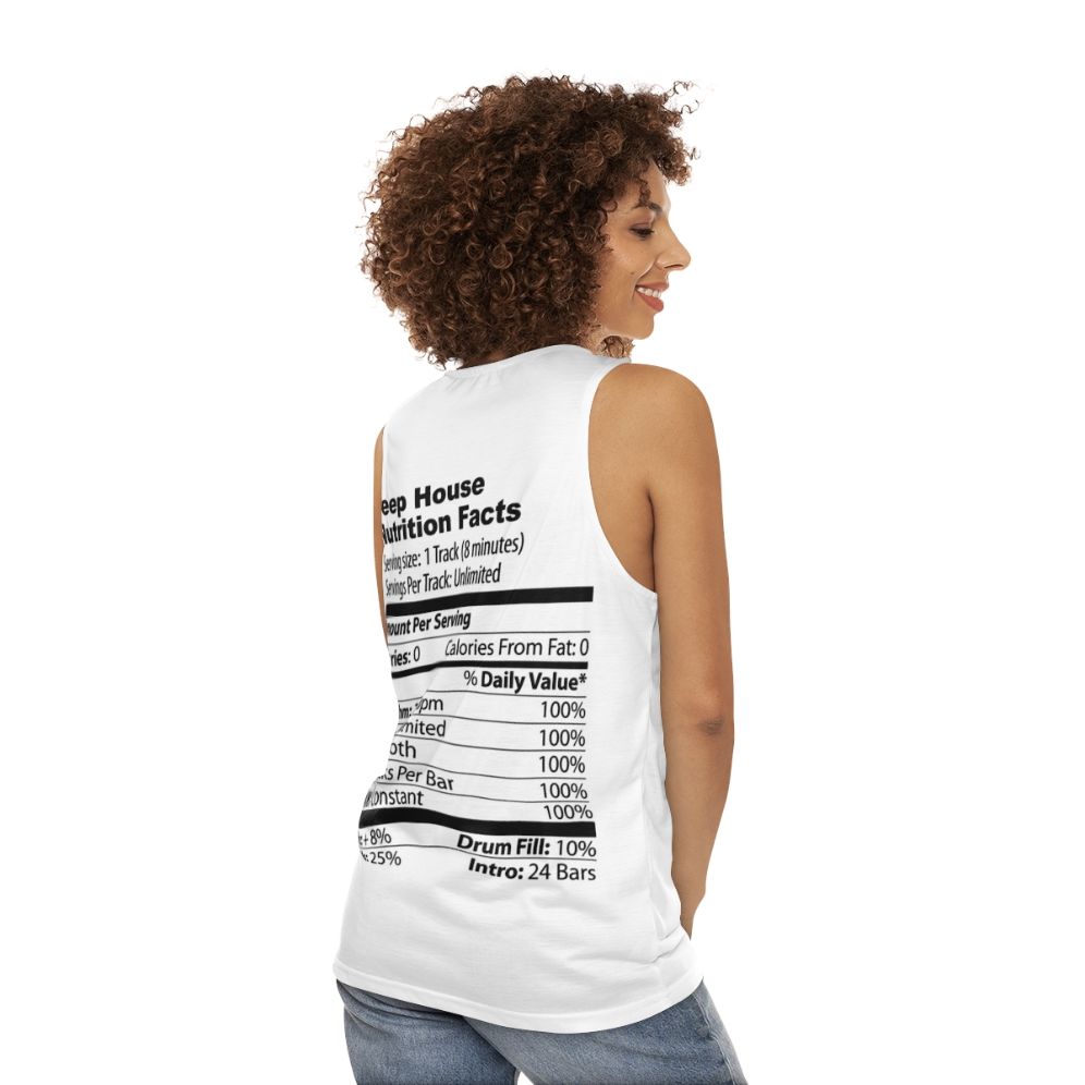 Unisex deep house dance tank top - women back