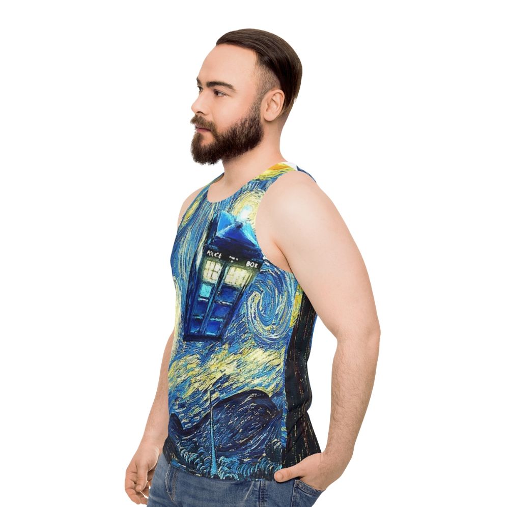 Van Gogh Unisex Tank Top with Space Imagery - men side