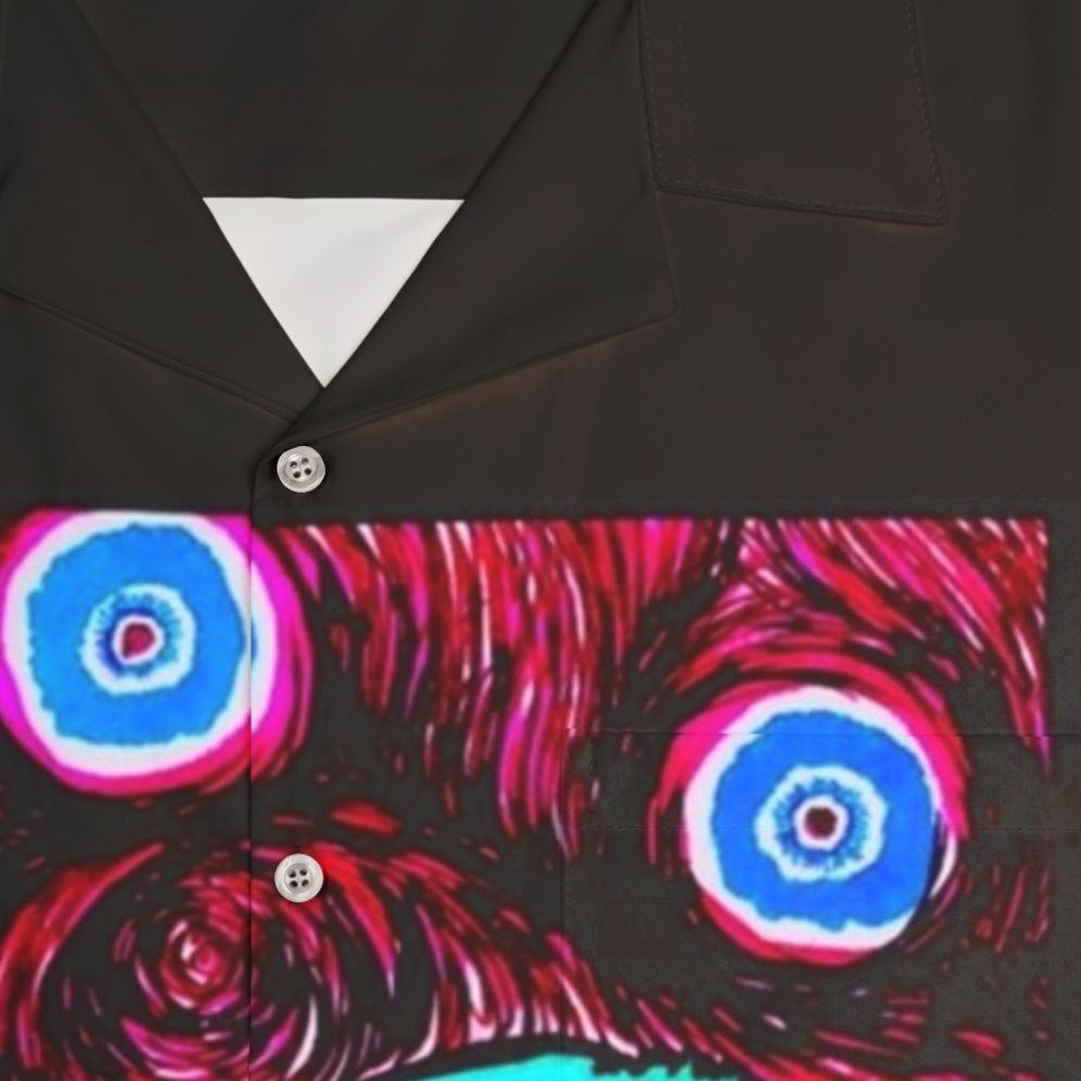 Trippy canine-inspired psychedelic Hawaiian shirt - Detail