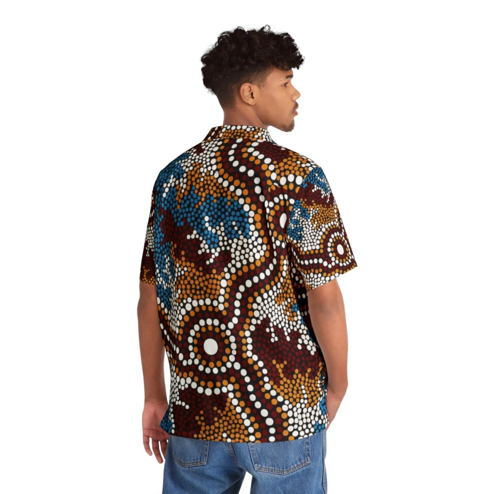 Authentic Aboriginal Art Wetland Dreaming Hawaiian Shirt - People Back