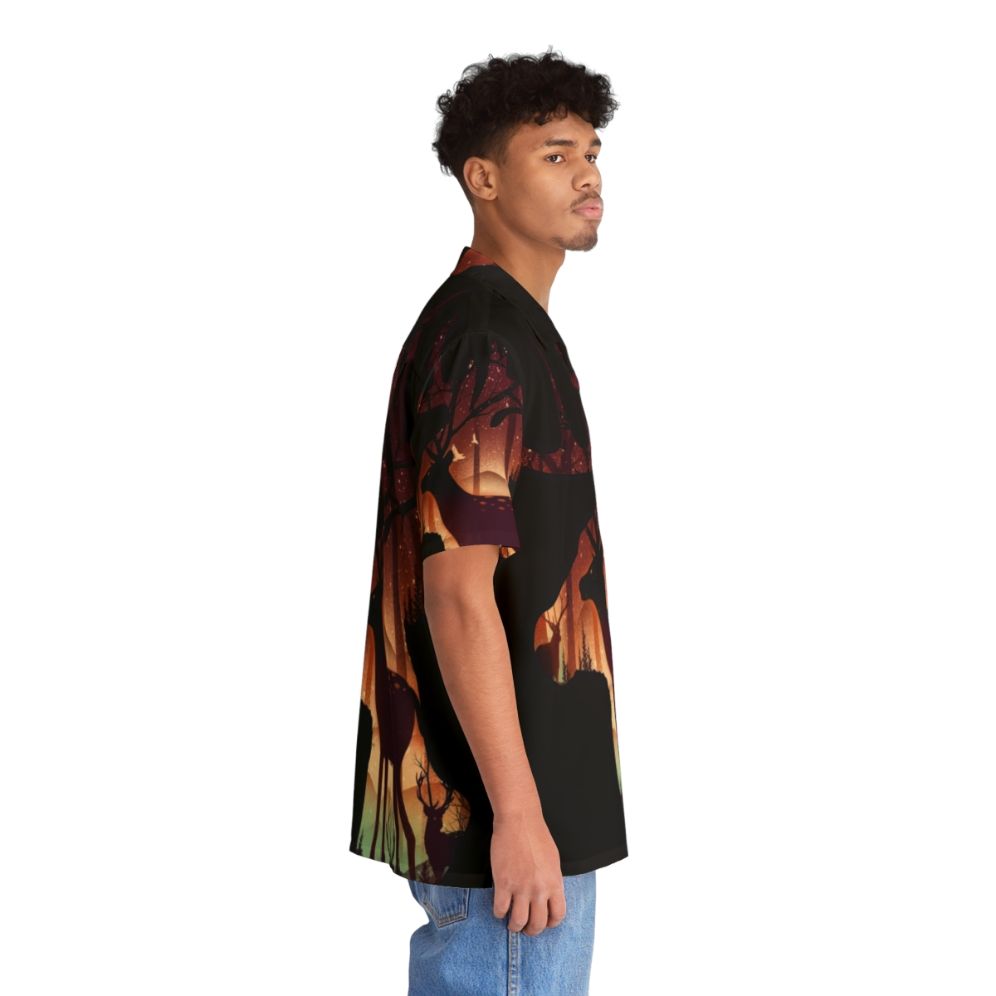 Mystical deer Hawaiian shirt with forest and nature design - People Pight