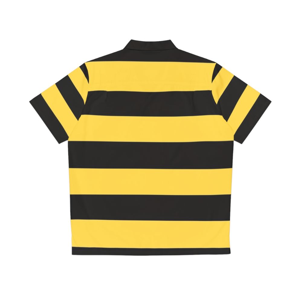 Bumble bee Hawaiian shirt with bright yellow and black stripes - Back