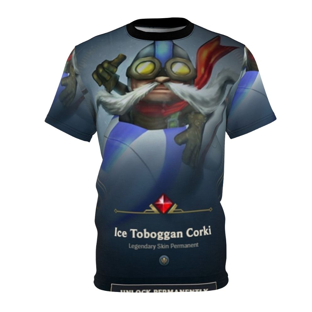 Poster Corki inspired AOP T-shirt for gaming enthusiasts