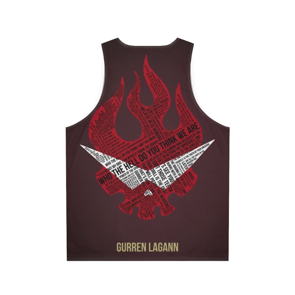 Gurren Lagann Typographic Unisex Tank Top - Back