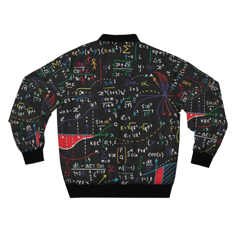 Geometry bomber jacket with shapes, formulas, and mathematical symbols - Back