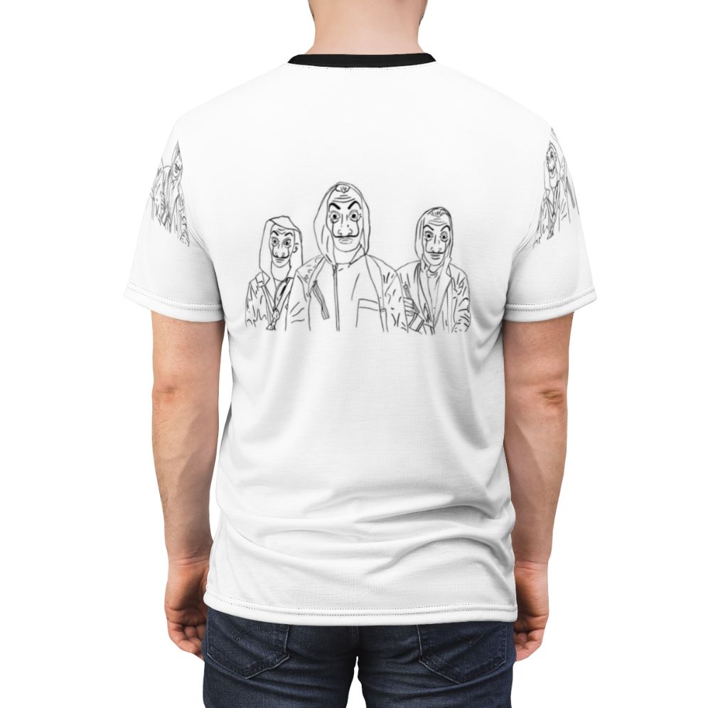 Money Heist Inspired T-shirt with Iconic Characters and Elements - men back