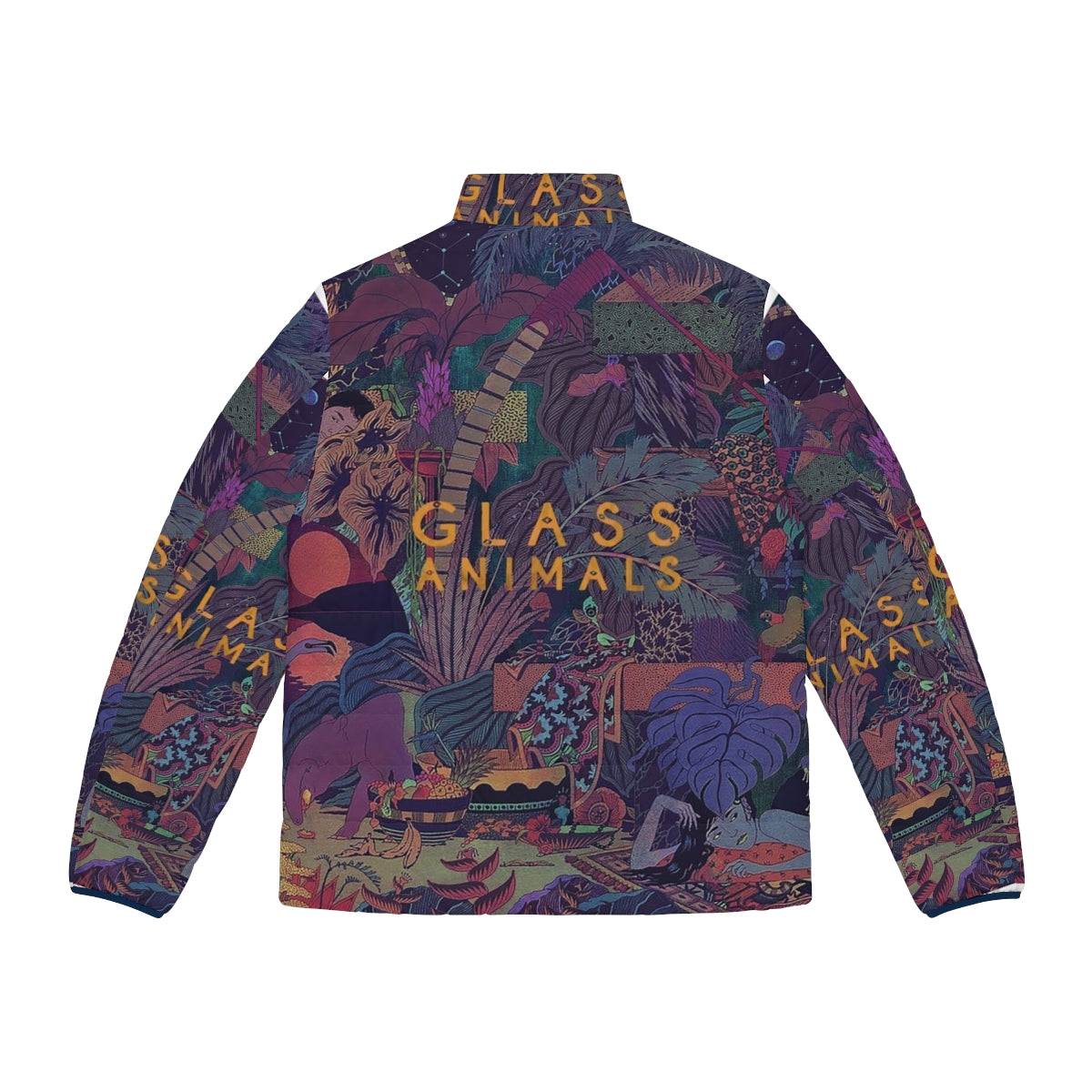 Glass Animals Zaba Puffer Jacket 2 with album art design - Back