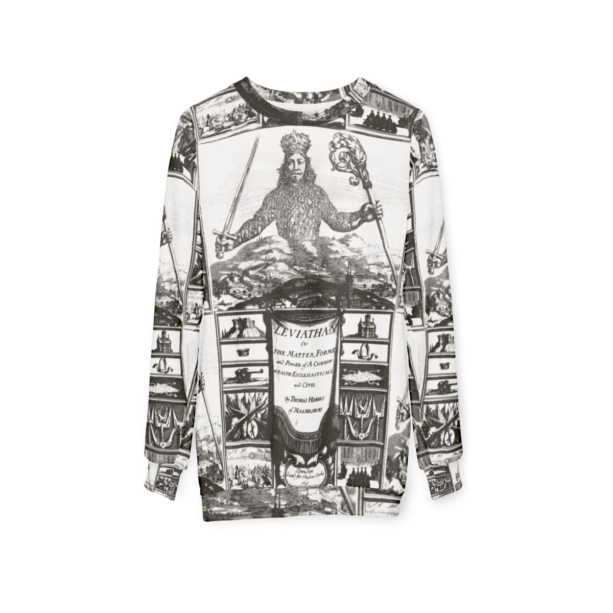 Hobbes Leviathan Frontispiece Sweatshirt - hanging