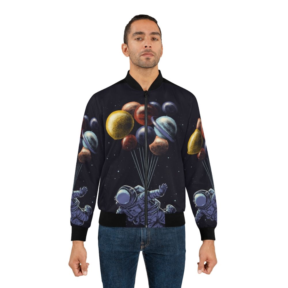 Space Travel Bomber Jacket with Astronomy and Sci-Fi Inspired Designs - Lifestyle