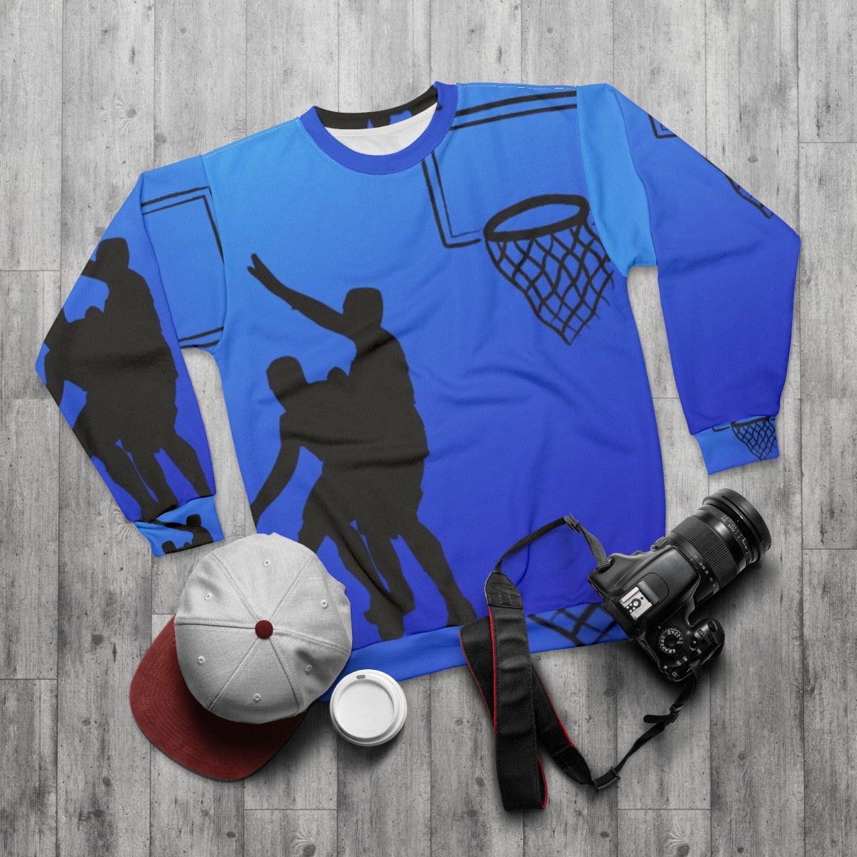 Basketball Sports Hoodie for Athletic Streetwear - flat lay