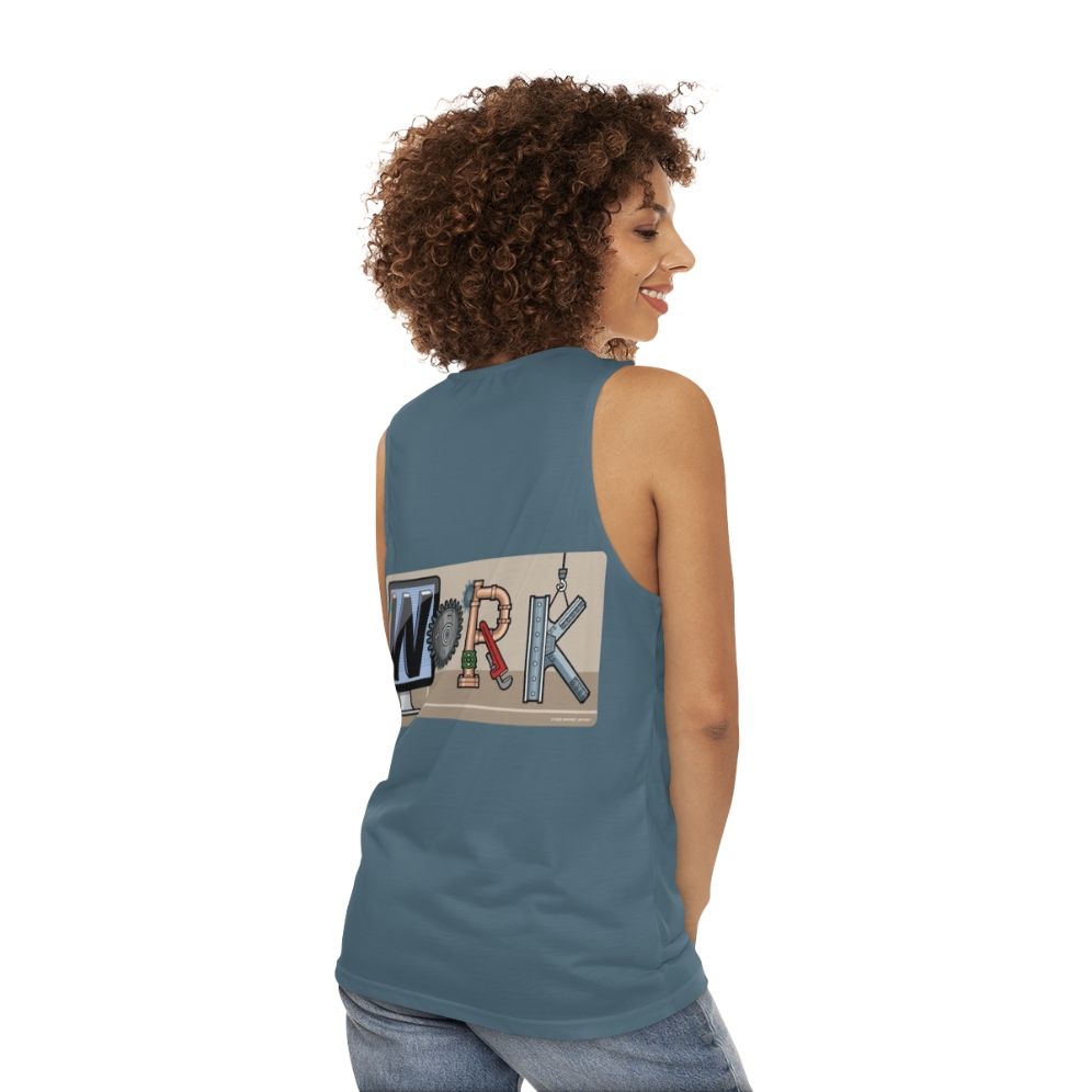 Unisex tank top for work and industrial environments - women back