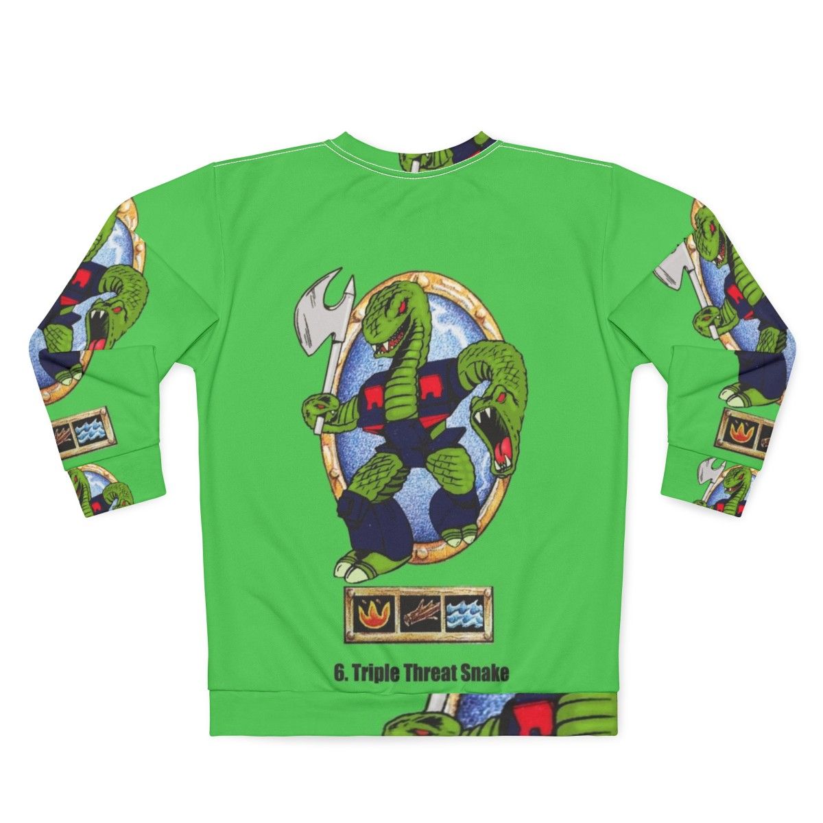 Battle Beasts 80s-style sweatshirt featuring vintage action figure graphics - Back