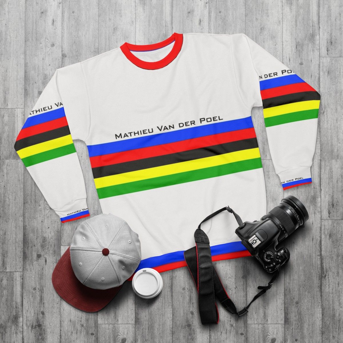 Mathieu Van Der Poel Cycling Champion Sweatshirt - flat lay