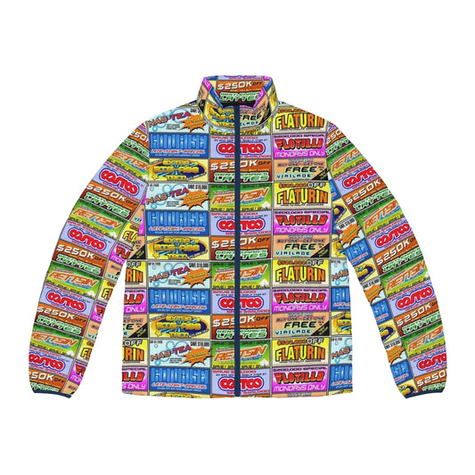 Brands Of Uhmerica Puffer Jacket featuring Idiocracy-inspired design