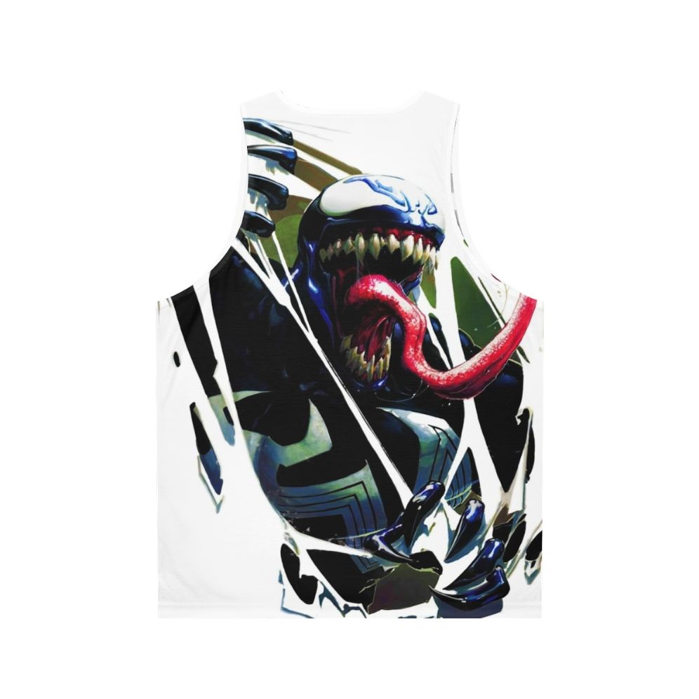 Unisex tank top featuring symbiote and antihero design - Back