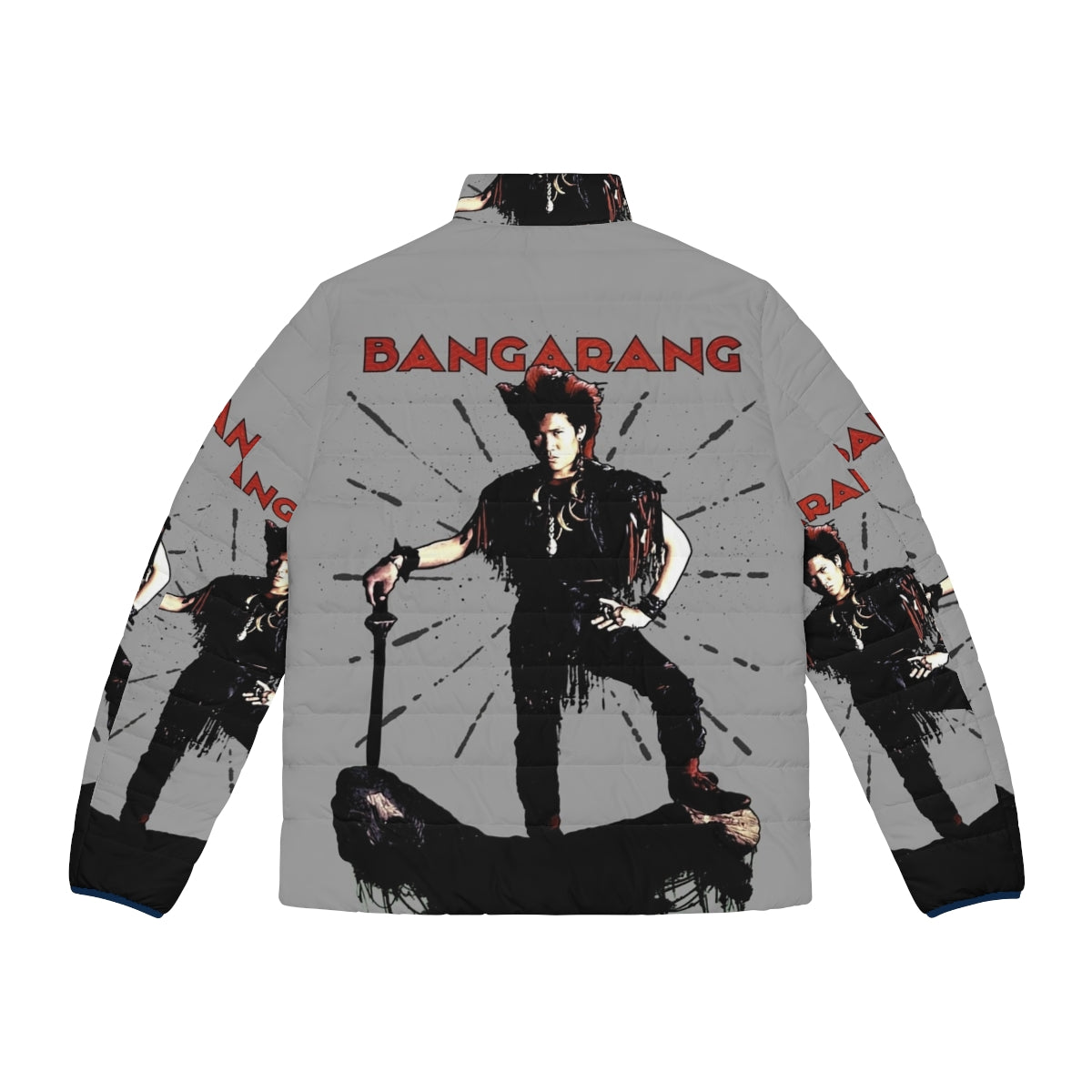 Bangarang Puffer Jacket featuring the iconic Rufio character from the classic 90s movie Hook - Back