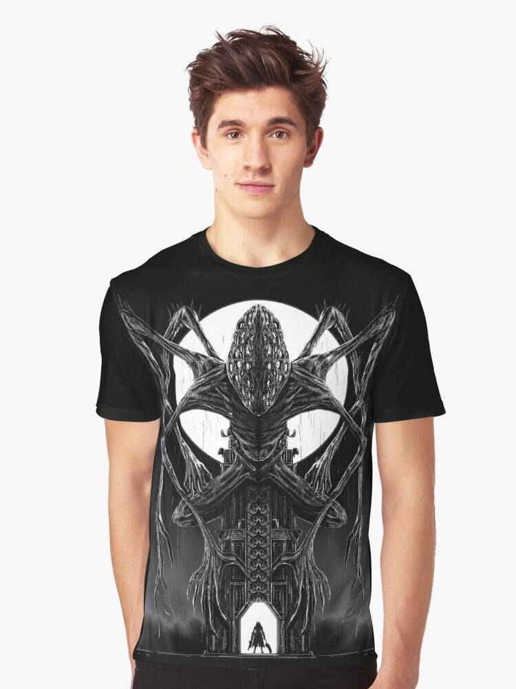 Amygdala hunter graphic t-shirt, inspired by the Bloodborne video game and Lovecraftian horror - Men