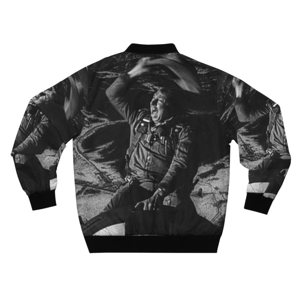 Vintage-inspired bomber jacket with "Bomb Rider" design, reminiscent of the iconic film Dr. Strangelove - Back