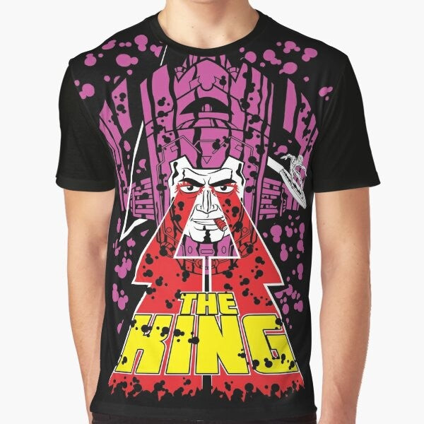 The King Graphic T-Shirt featuring comic book inspired designs including Marvel and DC characters