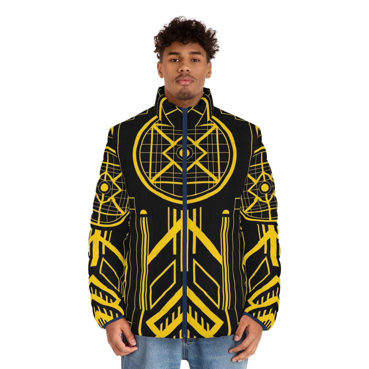 Star Trek Art Deco Enterprise Puffer Jacket with Retro Vintage Design - men front