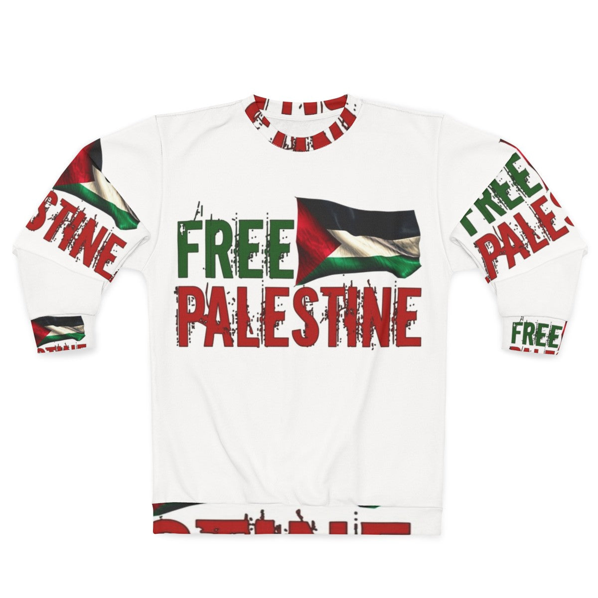 Free Palestine Sweatshirt with Palestinian Flag Design