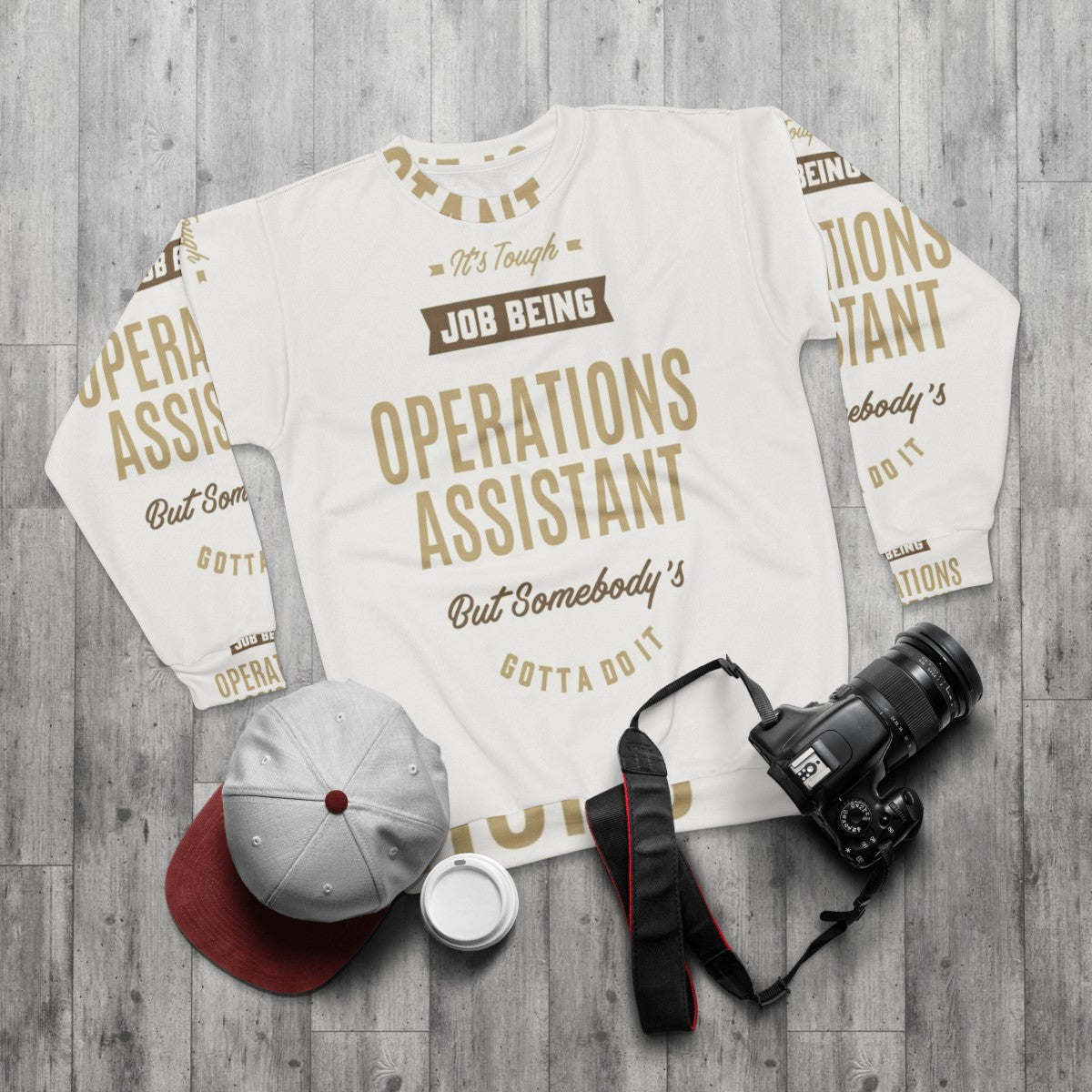 Operations Assistant Sweatshirt with Graphic Design - flat lay