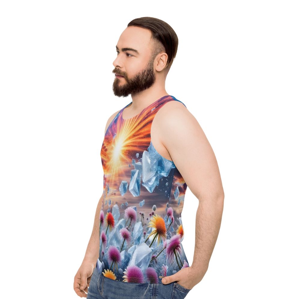 Flower Sunset Unisex Tank Top - men side