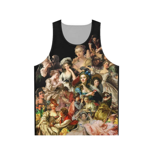 Art History Unisex Tank Top with Vibrant Floral and Portrait Designs