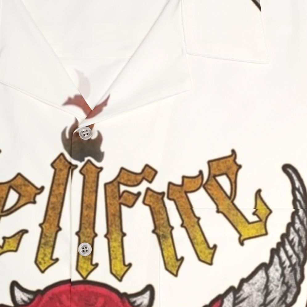 Stranger Things Hellfire Club Hawaiian Shirt featuring Eddie Munson and the Upside Down - Detail