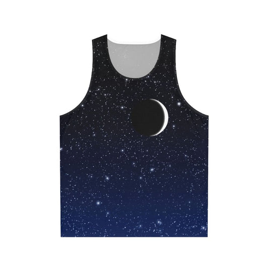 Starry night crescent moon unisex tank top