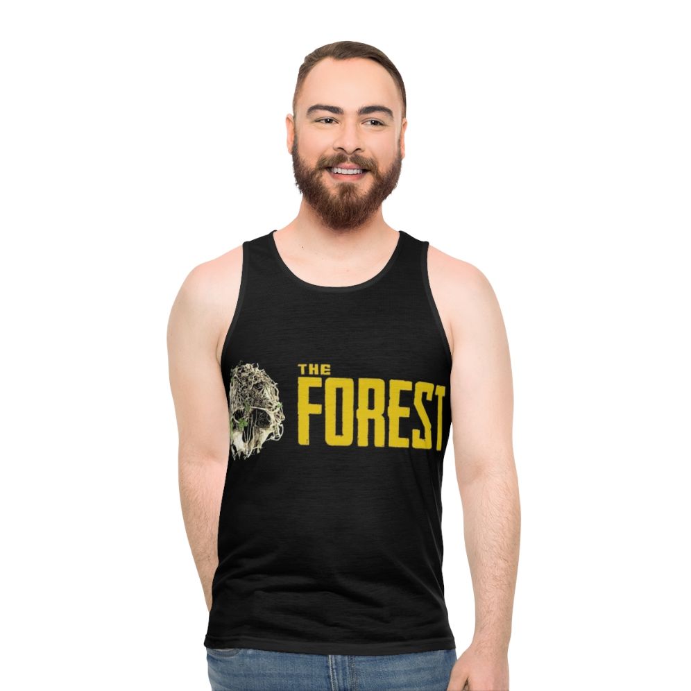 Unisex tank top featuring "The Forest" game design - men