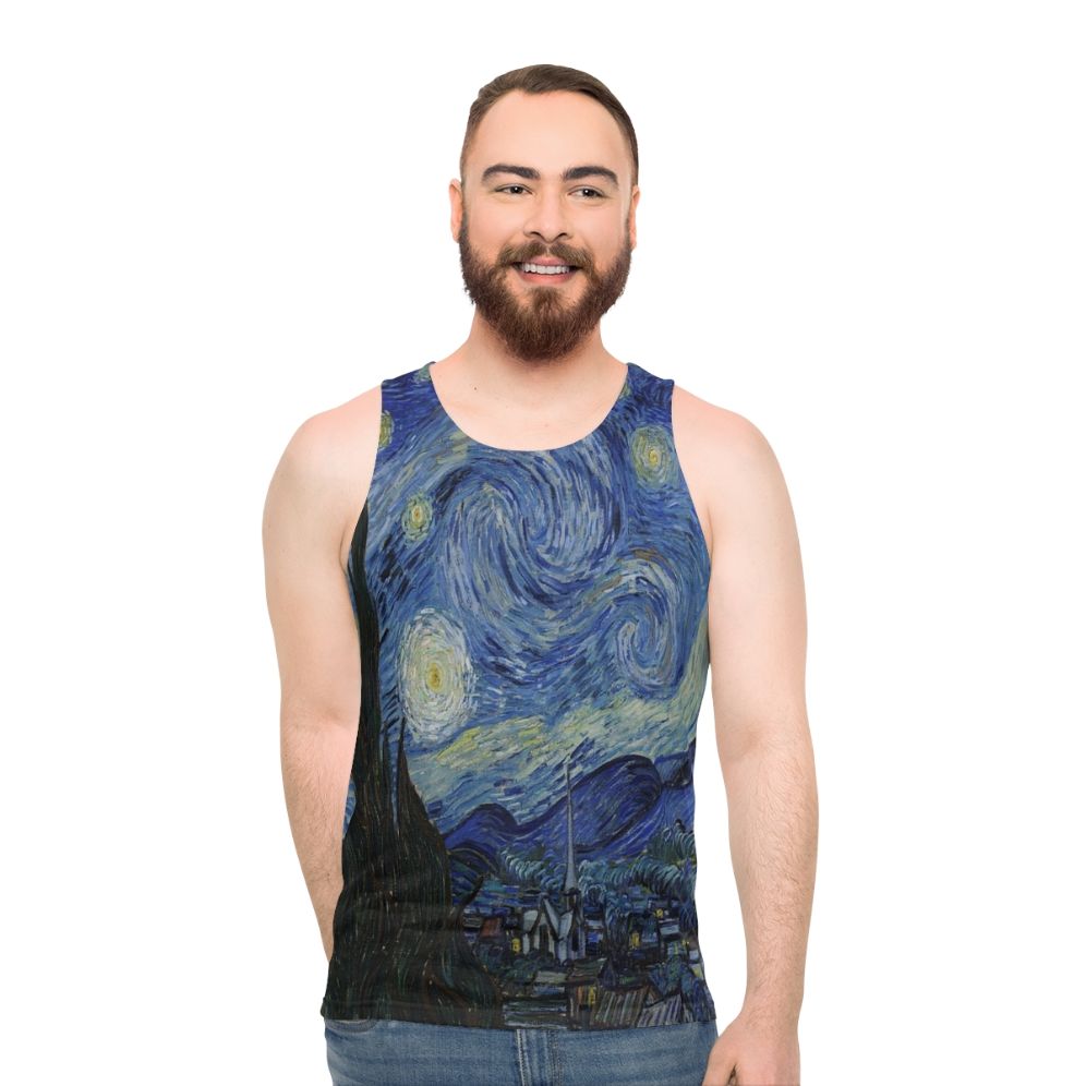 The Starry Night' by Vincent Van Gogh Unisex Tank Top - men