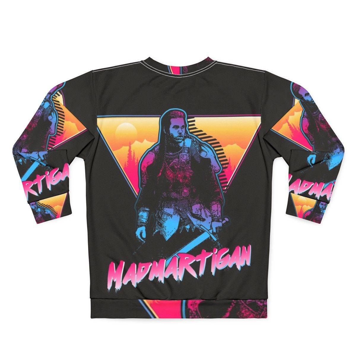 Madmartigan Outrun Style Sweatshirt - Willow Movie Fan Art - Back