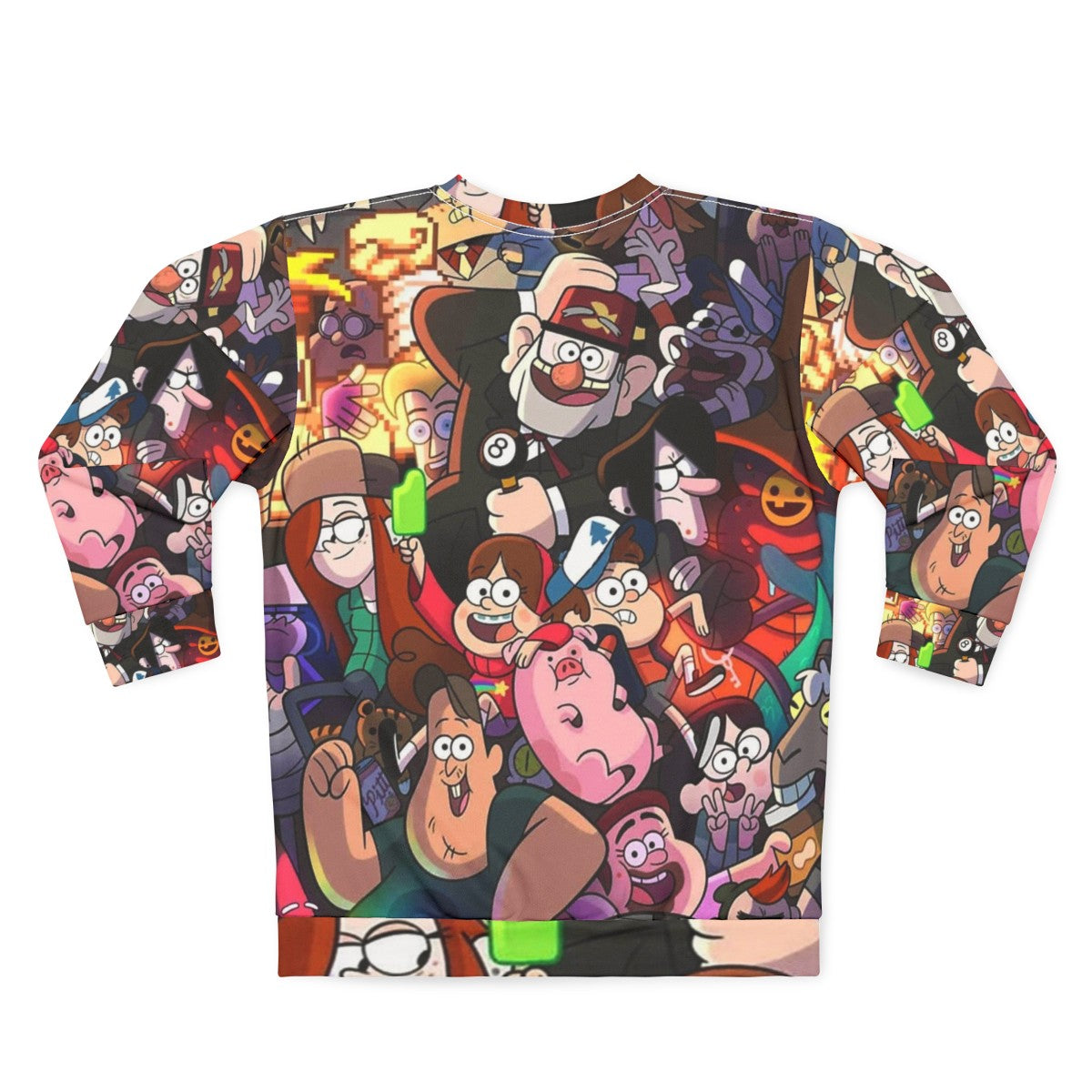 Gravity Falls cartoon TV series sweatshirt with Dipper Pines and Waddles the pig - Back