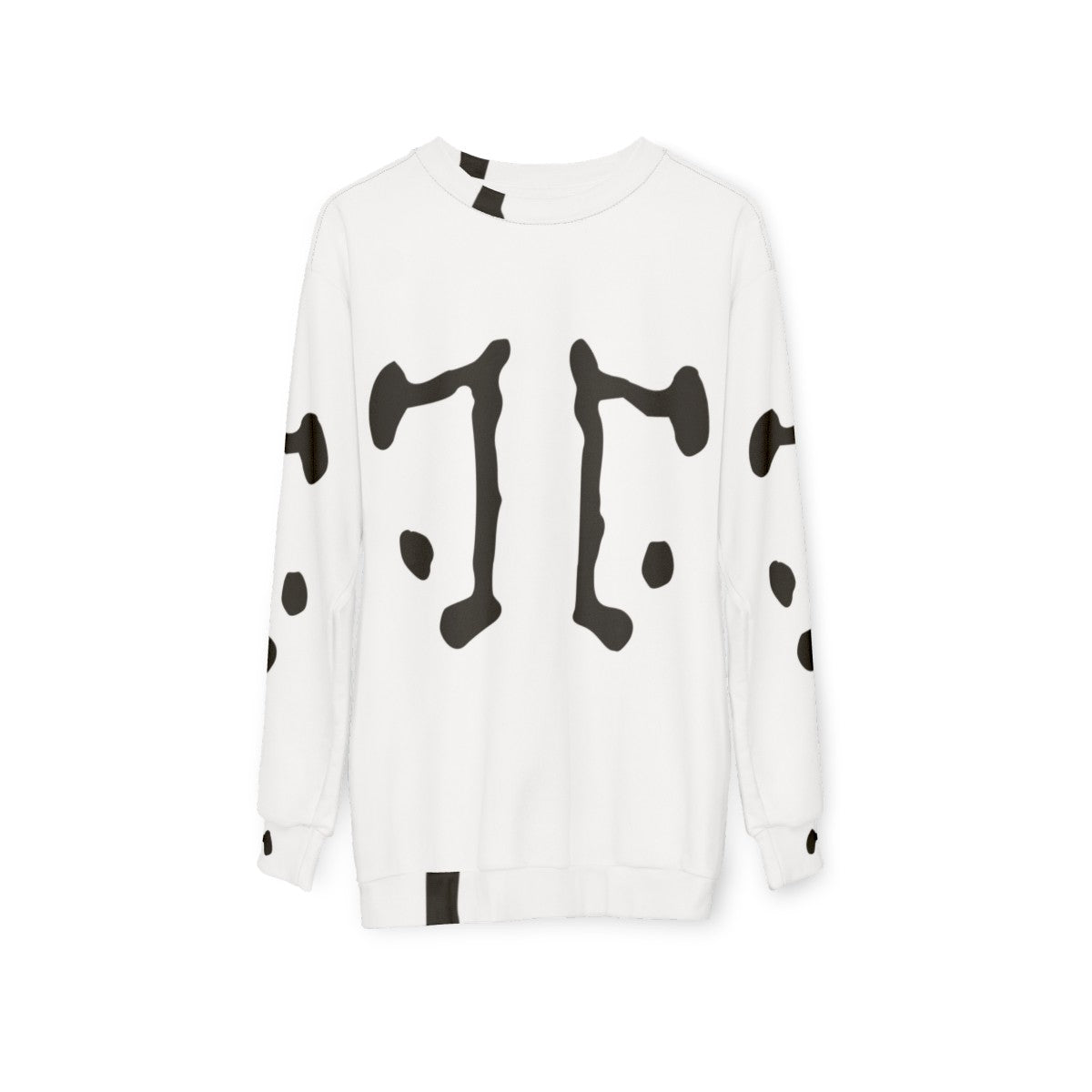 Rorschach logo sweatshirt featuring inkblot design from Watchmen superhero graphic novel - hanging