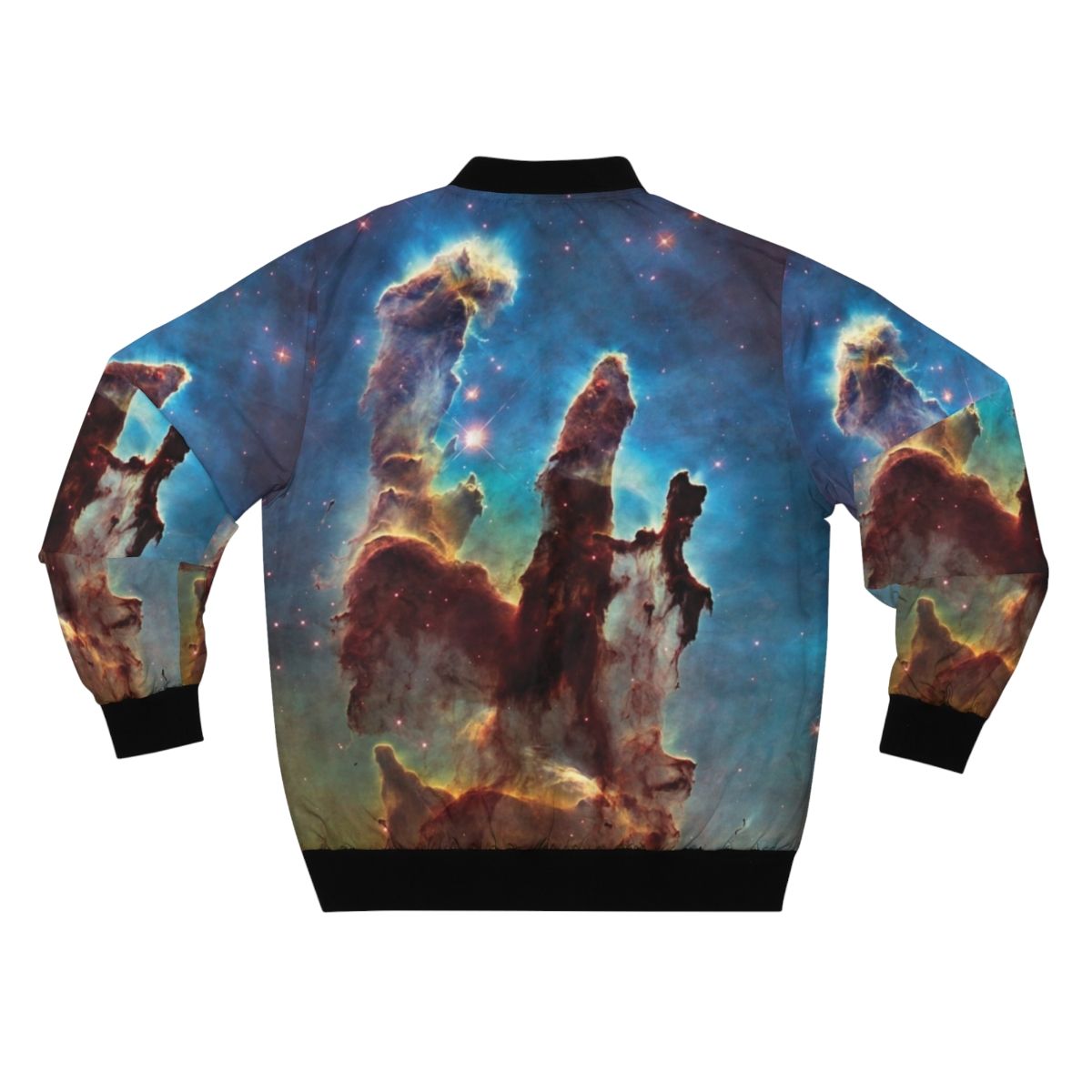 Nebula-inspired bomber jacket featuring cosmic design - Back