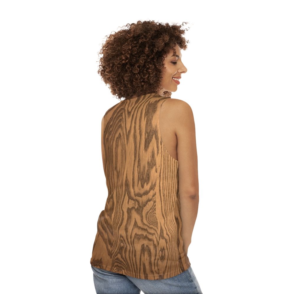 Wood Grain Unisex Tank Top - women back