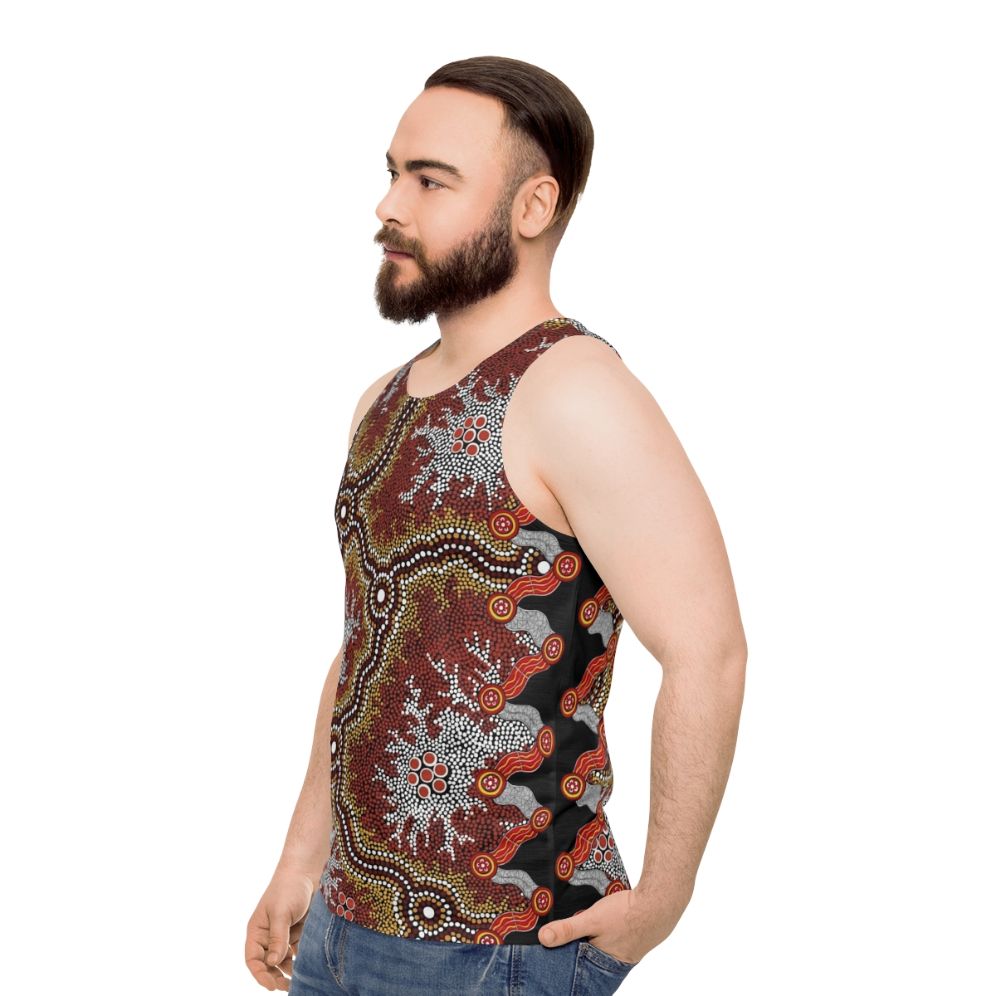 Aboriginal art design unisex tank top - men side