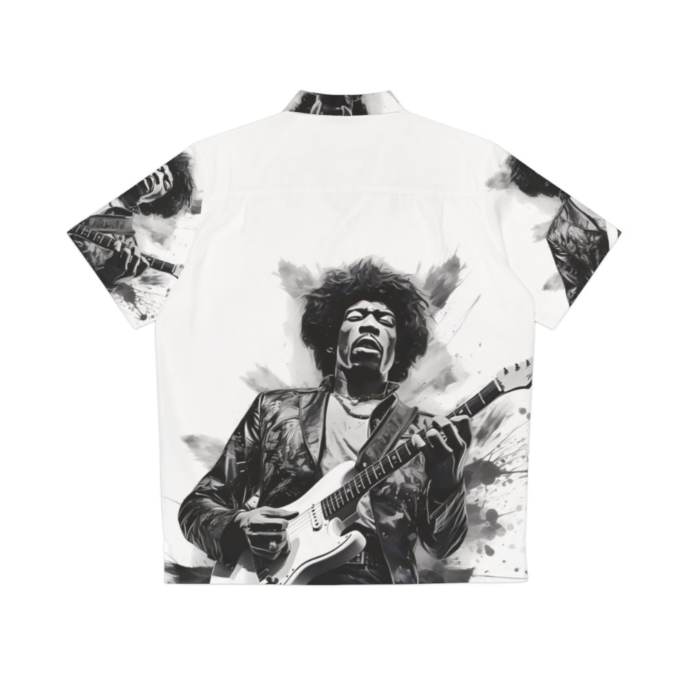 Jimmy Hendrix inspired Hawaiian shirt with psychedelic pattern - Back