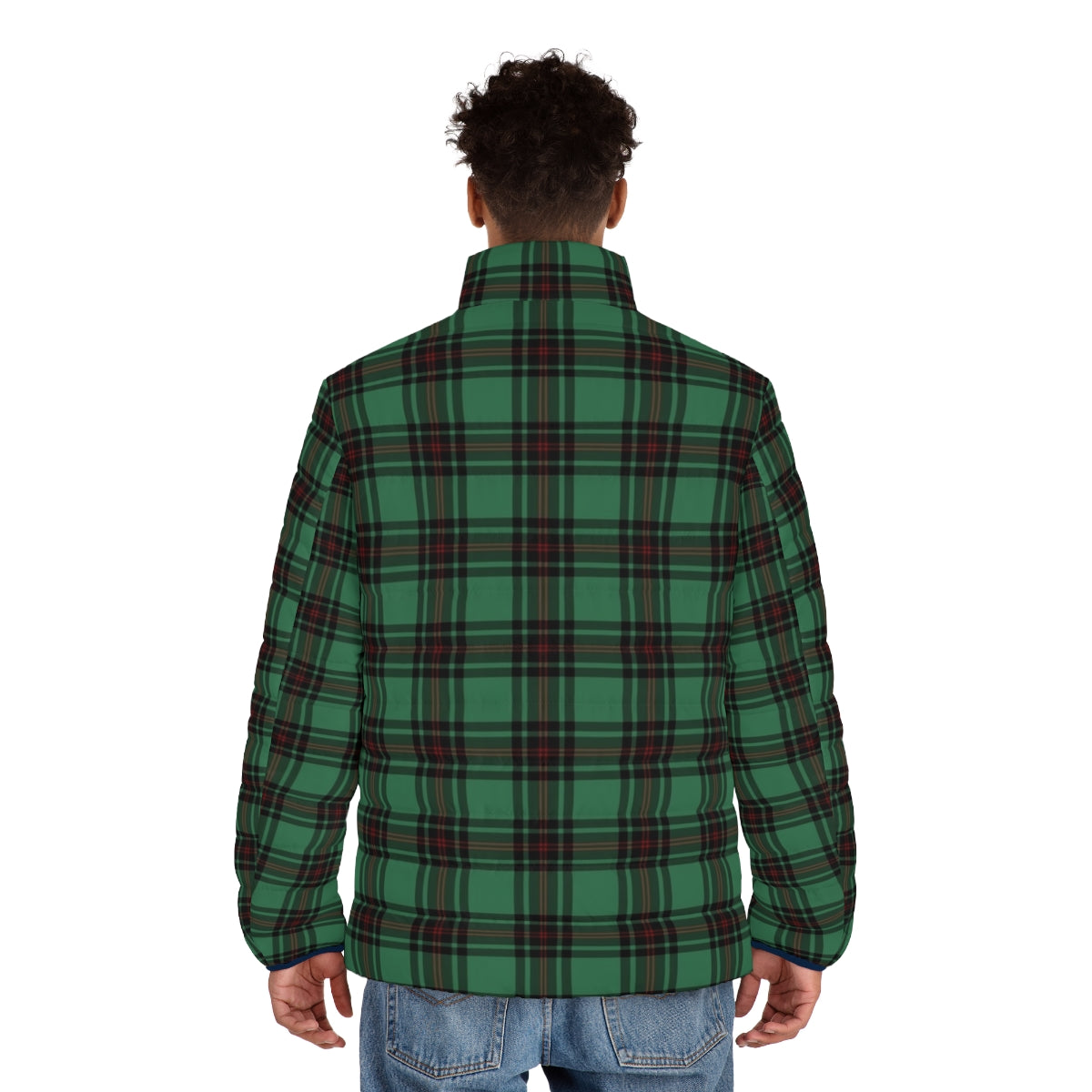 Fife tartan puffer jacket with warm and insulated design - men back