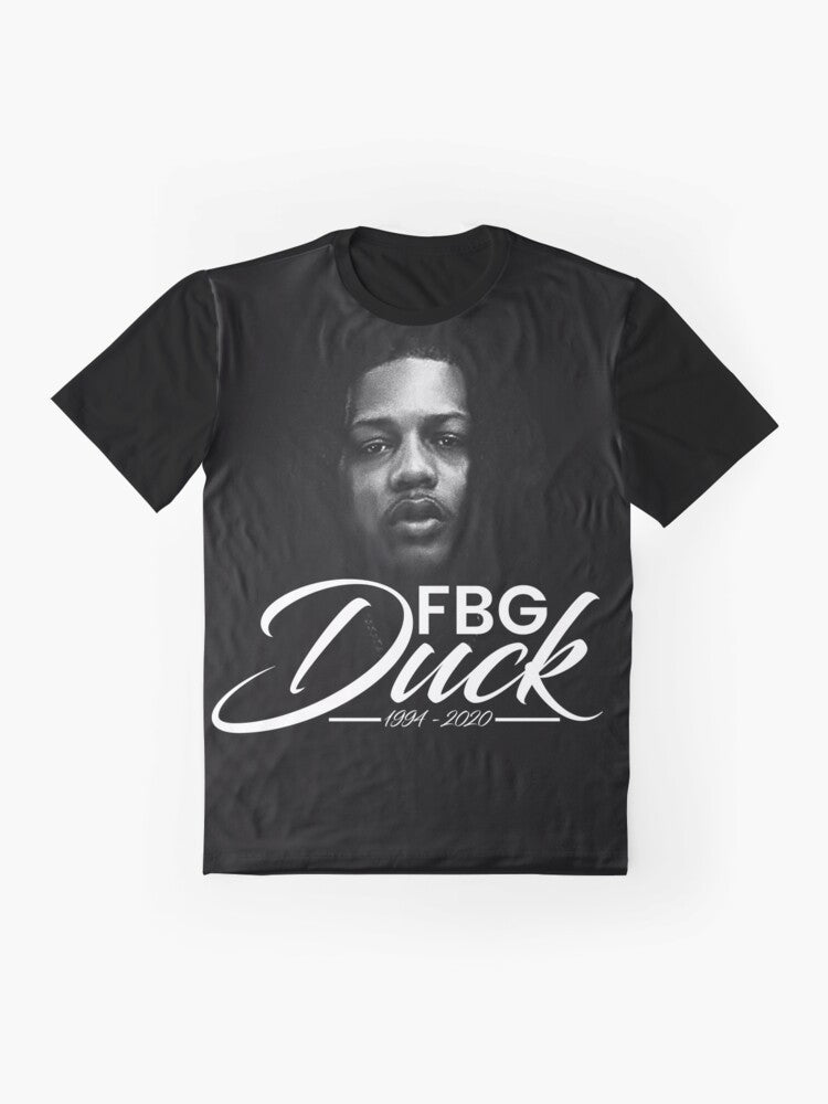 Commemorative RIP FBG Duck graphic t-shirt - Flat lay