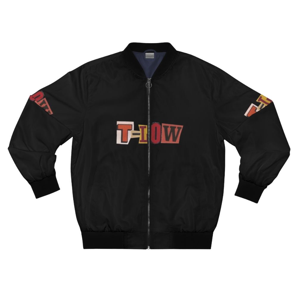 A stylish and trendy bomber jacket featuring a hip hop and rapper design