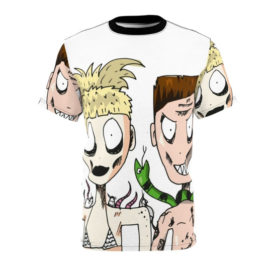 Die Antwoord inspired all-over-print t-shirt featuring Yolandi and Ninja