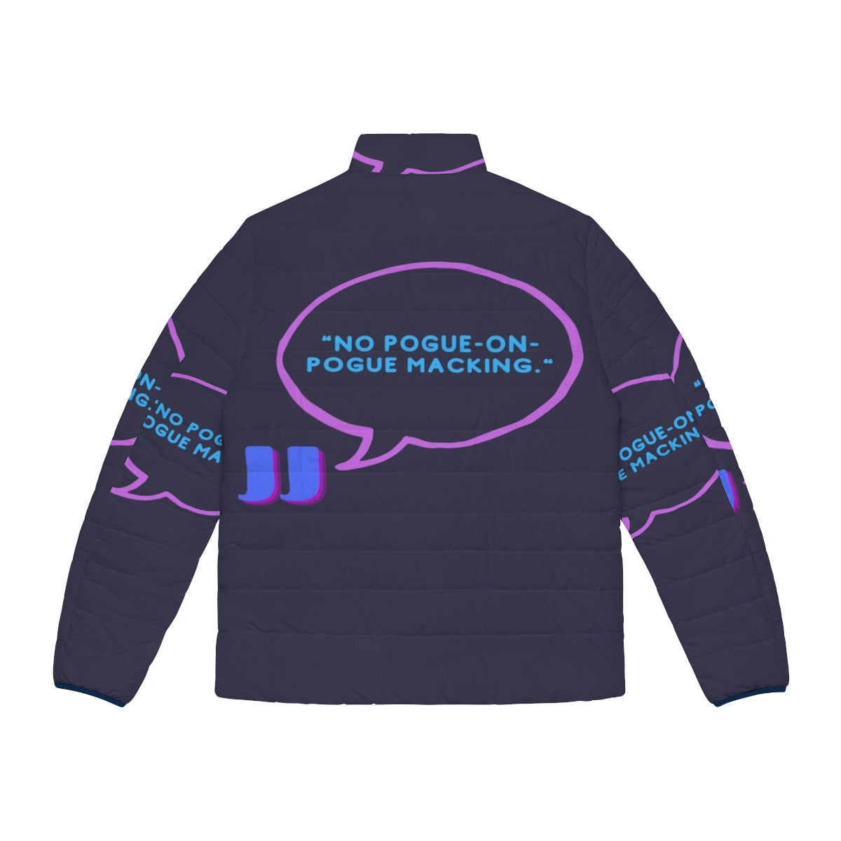 Outer Banks JJ Puffer Jacket with Iconic Quote from the Netflix Series - Back