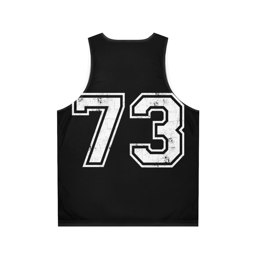 Number 73 Jersey Sports Unisex Tank Top - Back