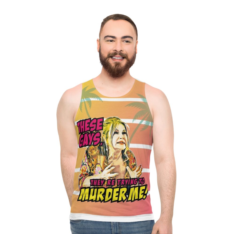 "These Gays They Are Trying to Murder Me" Unisex Tank Top featuring Jennifer Coolidge - men