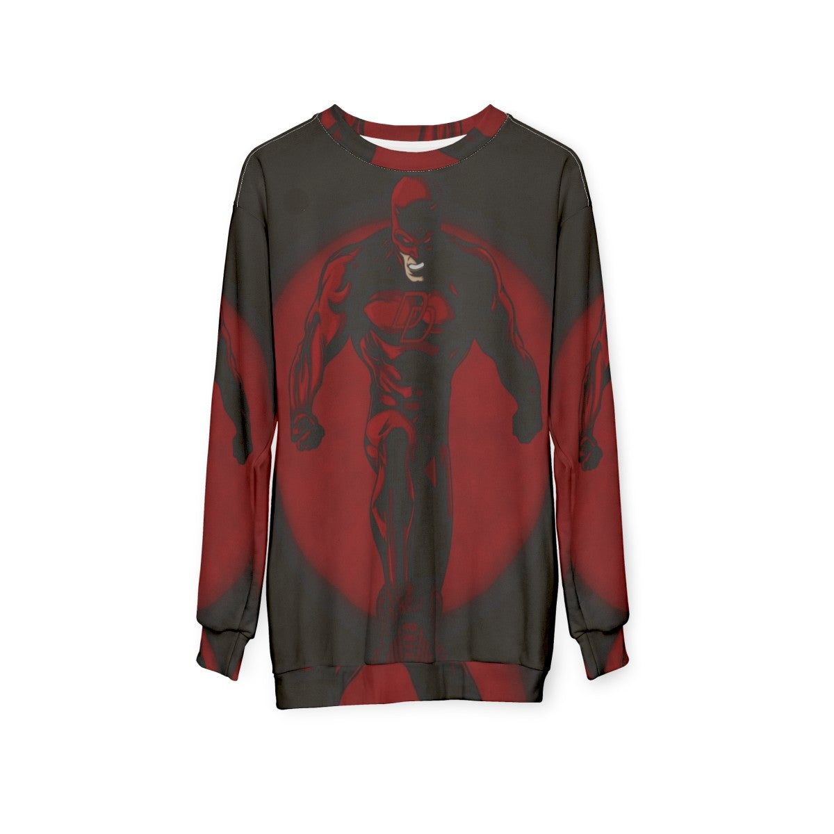 Devil Sweatshirt with Comic Superhero Design - hanging