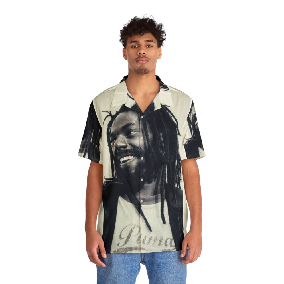 Buju Banton Hawaiian shirt with retro reggae music style - People Front