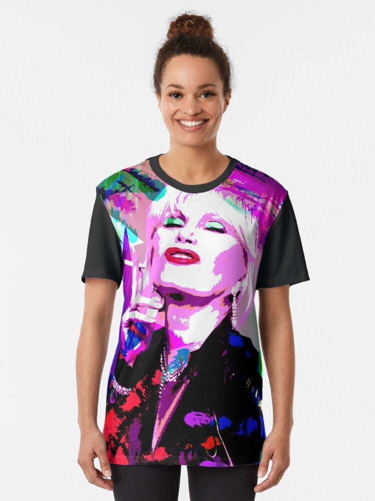 Patsy graphic t-shirt with rainbow colors and "Absolutely Fabulous" quote - Women